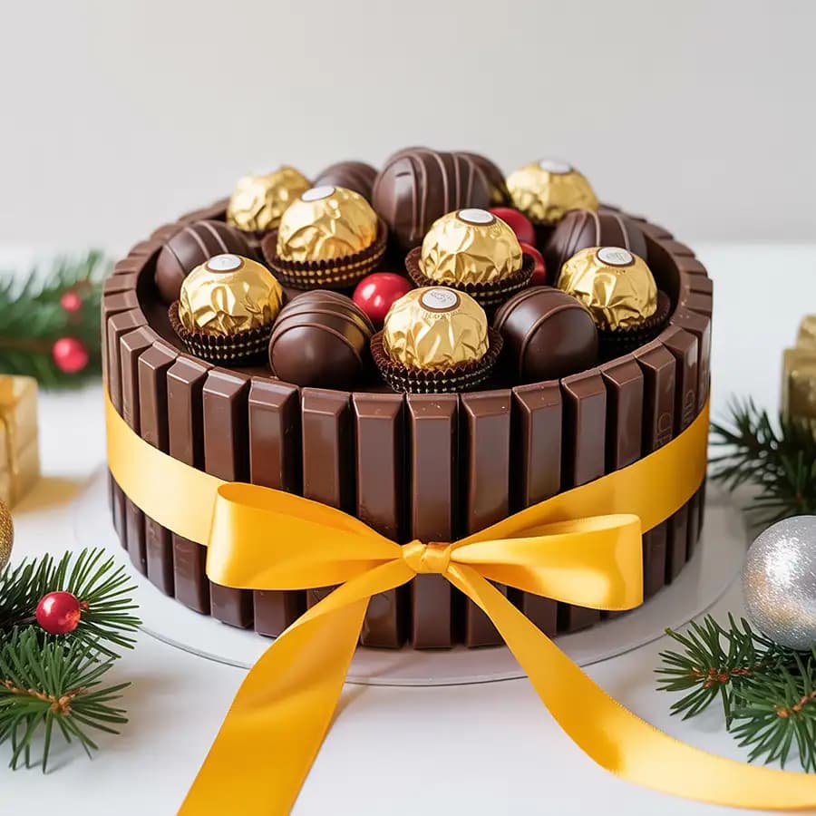 Chocolate Flavored KitKat Ferreo Rocher Cake