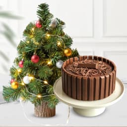 Chocolate Coated Kitkat Cake with X_Mas Tree 1