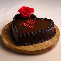 Chocolate Coated Heart Shape Fondant Cake for Propose Day 1