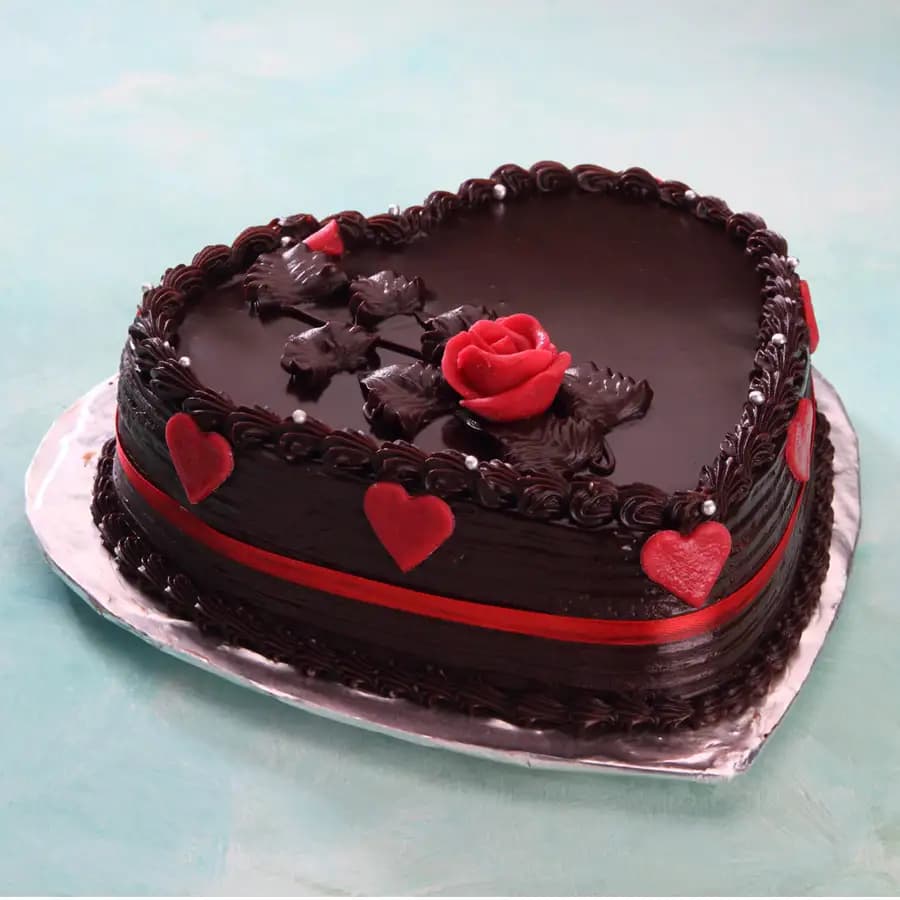 Irresistible Heart Shape Chocolate Cake