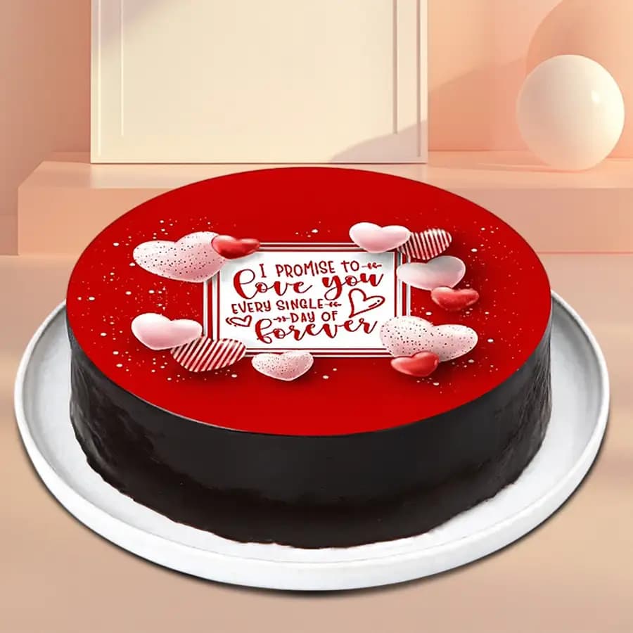 Beautiful Promise Day Photo Cake in Chocolate Flavor