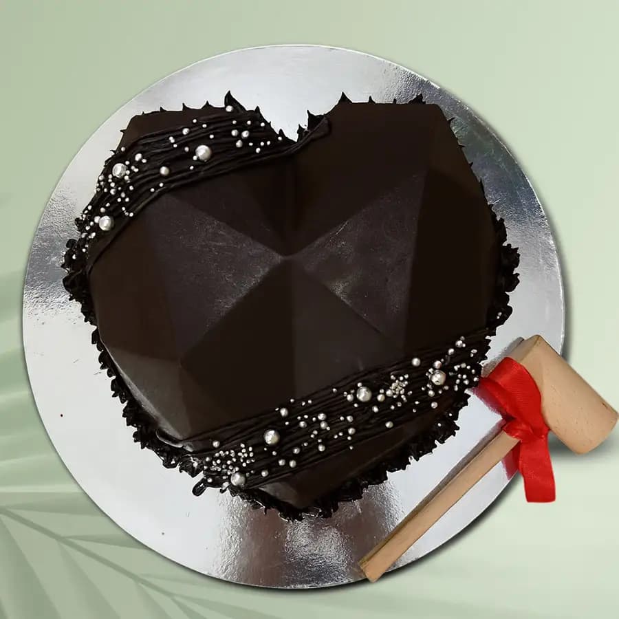Extraordinary Heart Shape Chocolate Hammer Cake