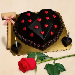 Heart-Shaped Chocolate Bliss with Romantic Rose 1