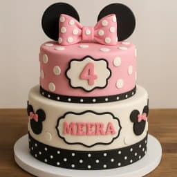Garnished Two Tier Minnie Designed Cake for Kids 1
