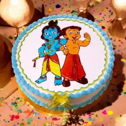 Beautiful Chota Bheem N Krishna Photo Cake for Kids 1