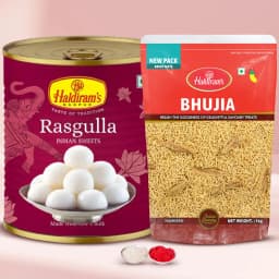 Delectable Haldirams Rasgulla and Bhujia 1