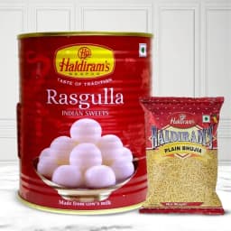 Delectable Haldirams Rasgulla and Bhujia 1