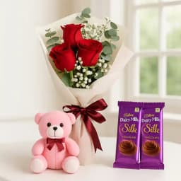 Teddy with Red Roses N Chocolates 1