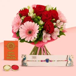 Exquisite Floral Arrangement with Kaju Katli Gift Set 1