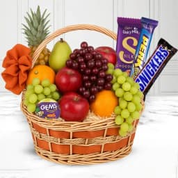 Seasonal Fruit Gift Basket with Zesty Chocolates 1