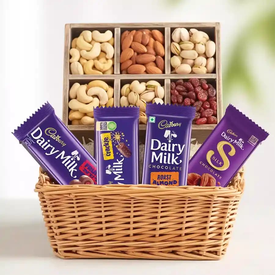 Crunchy Dry Fruits with Assorted Cadbury Chocolates