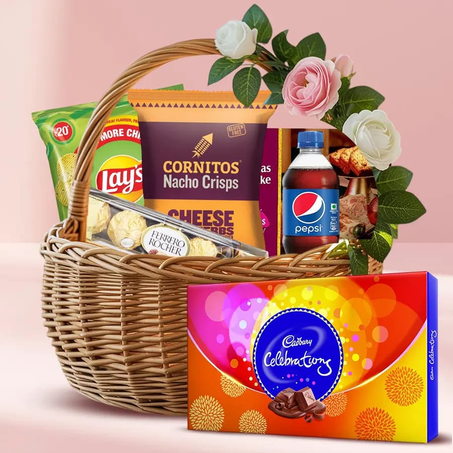 Made For You Gift Basket with Cadbury Celebrations