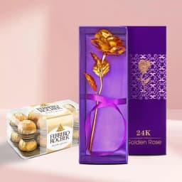 Enjoyable Ferrero Rocher Chocolates with a Golden Rose 1