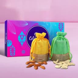 Irresistible Dry Fruit Potli with Cadbury Celebration Chocolate Pack 1