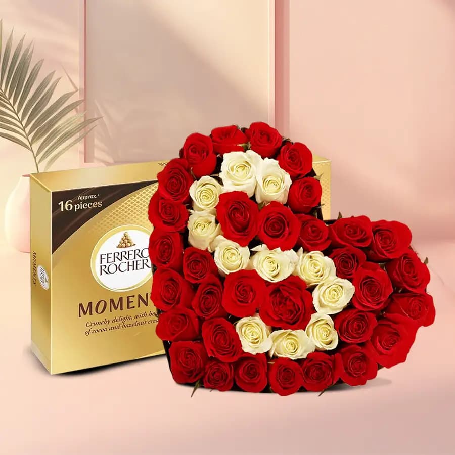 Chocolaty Love N Rosy Heart Gift Combo