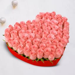 Attractive 50 Pink Rose Arrowed Heart 1