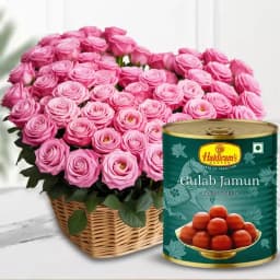 Charming Pink Roses with Decadent Treats 1