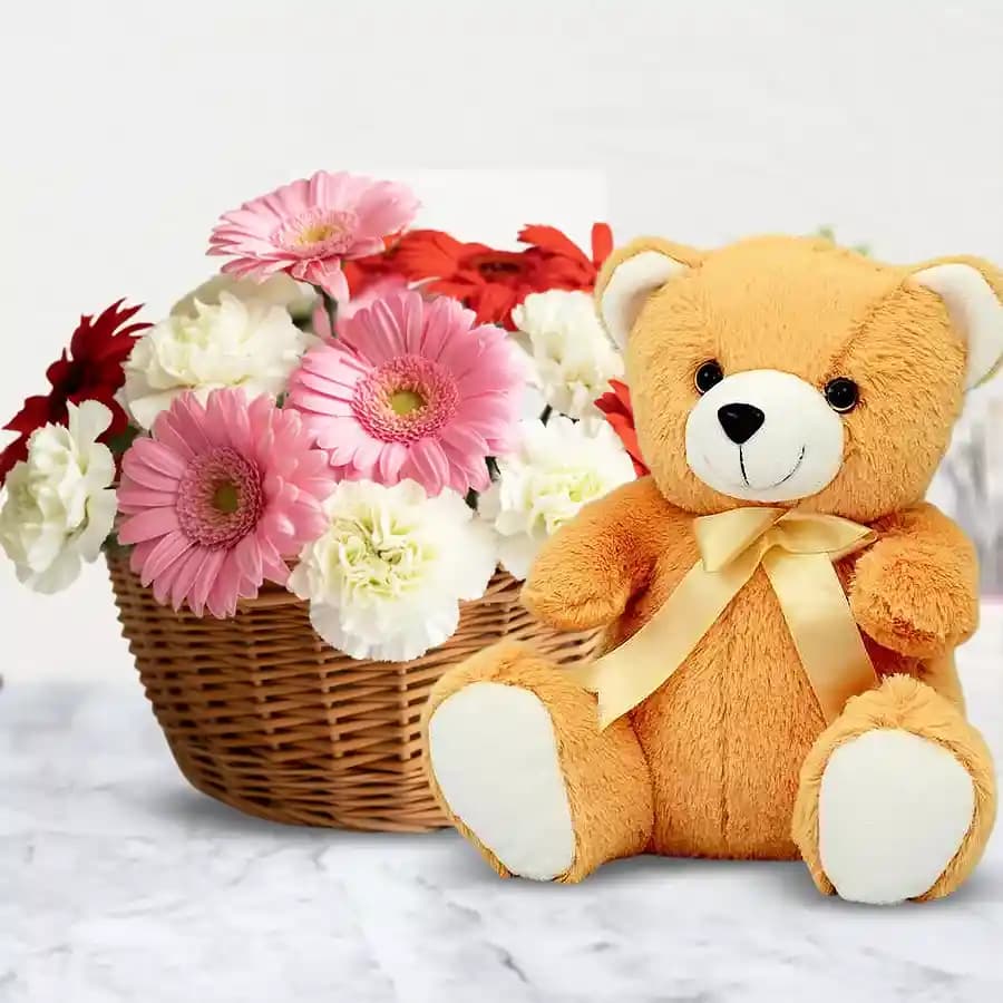 Cuddly Companion with Floral Delight