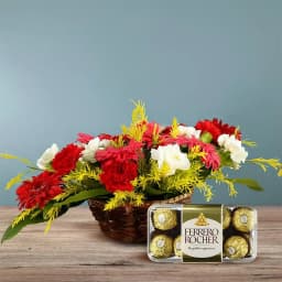Colorful Floral Delight with Gourmet Treats 1