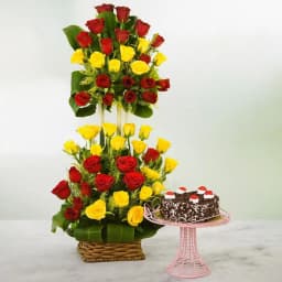 Floral Elegance with Delectable Cake 1