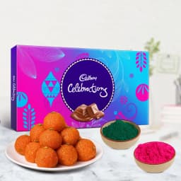 Ravishing Cadbury Celebration with Haldirams Laddoo n Herbal Gulal 1