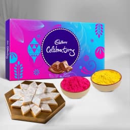 Delectable Haldiram Kaju Katli with Cadbury Celebrations n Herbal Gulal 1