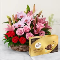 Marvelous Flowers Arrangement with Ferrero Rocher Moments 1