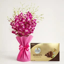 Lovely Bouquet of Orchids with Ferrero Rocher Moments 1