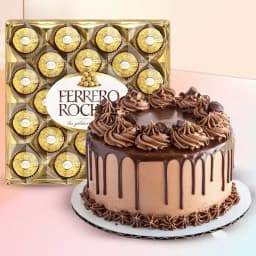 Enchanting Combo of Ferrero Rocher N Chocolate Cake 1
