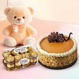 Yummy Butterscotch Cake N Chocolates with a Cute Teddy 1