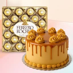 Delectable Combo of Butter Scotch Cake with Ferrero Rocher Chocolate 1