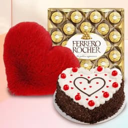Hearty Cake N Cushion with Ferrero Rocher 1