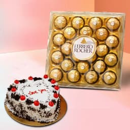 Delightful Love You Black Forest Cake N Ferrero Rocher Treat 1
