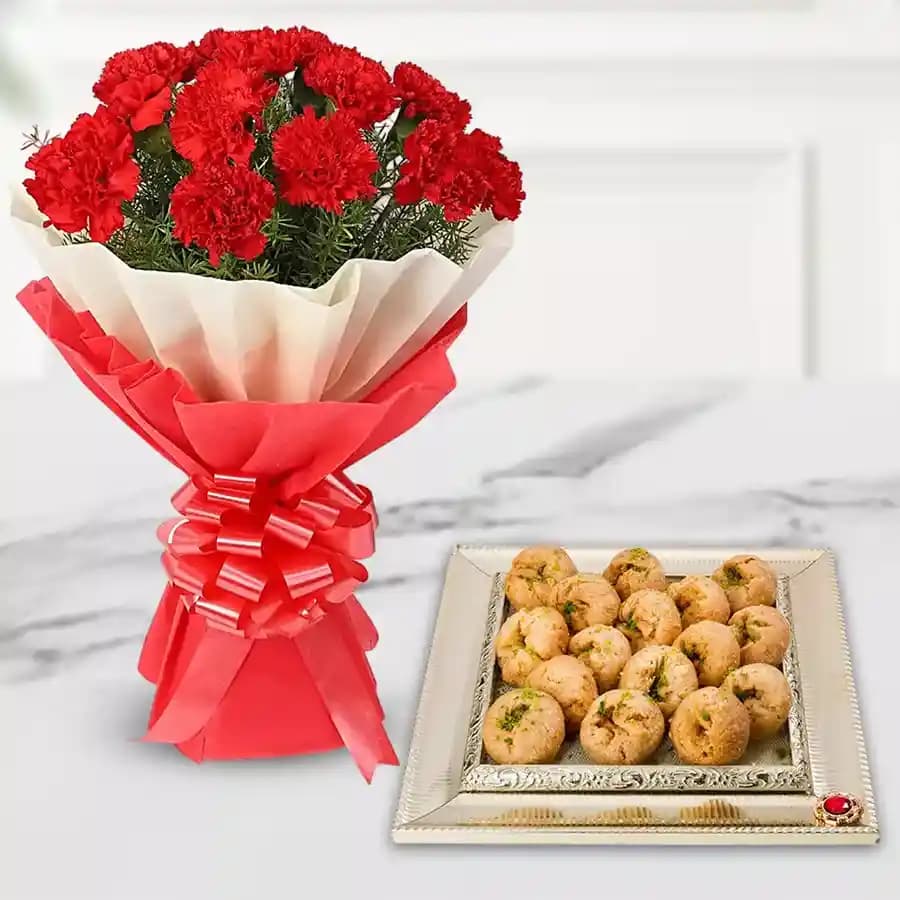Sweet Indulgence with Red Carnations