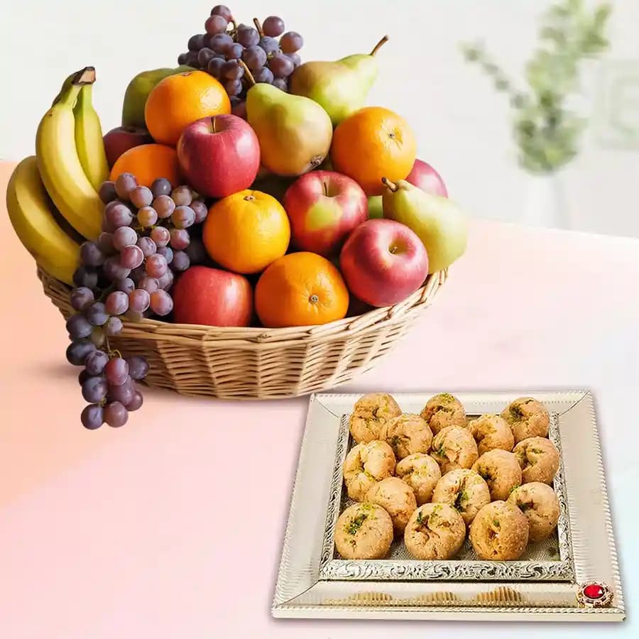 Festive Balushahi & Seasonal Fruits