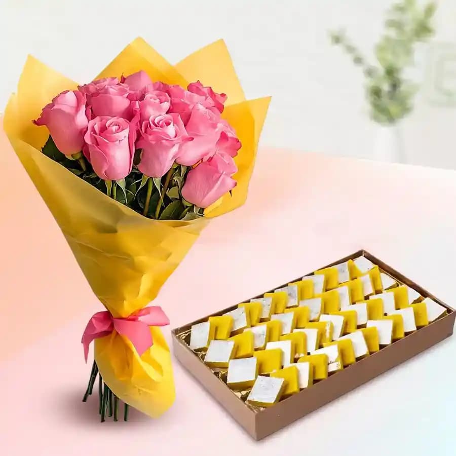 Gourmet Kaju Kesar Treat with Floral Elegance