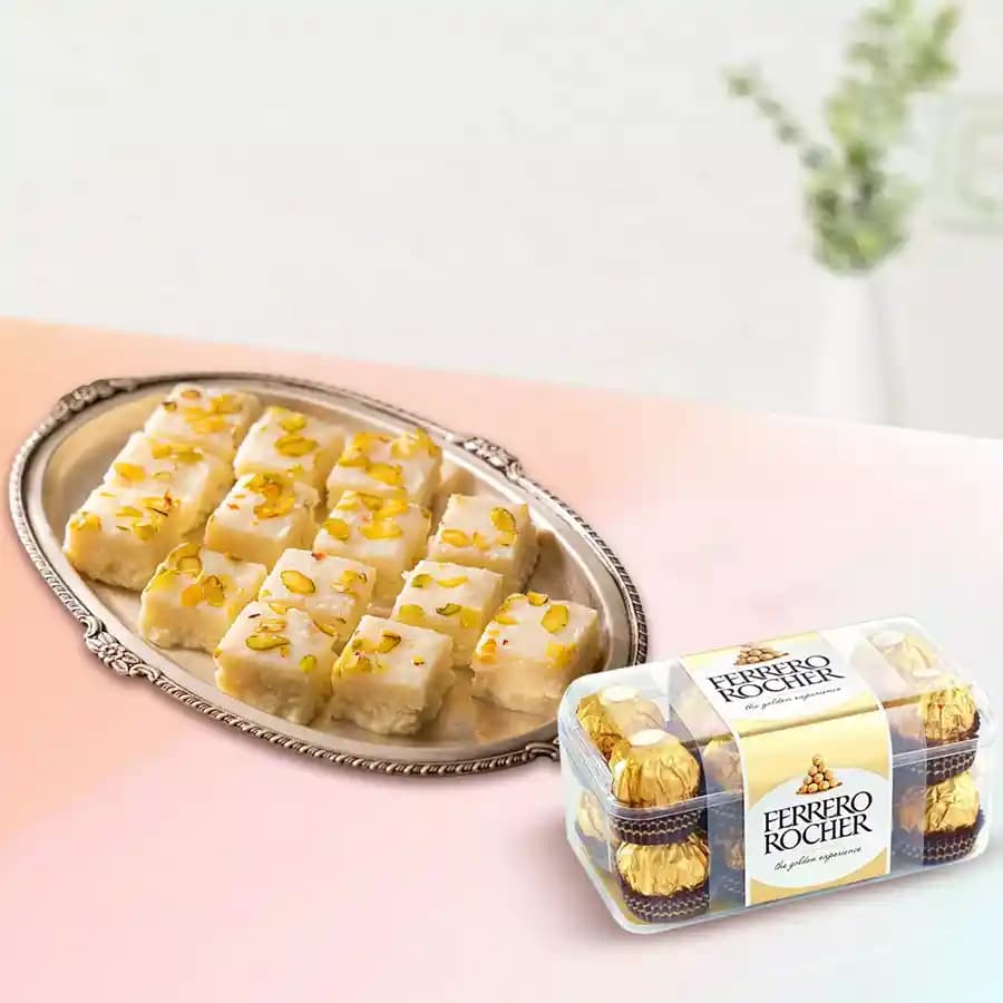Angelic Malai Barfi with Ferrero Rocher