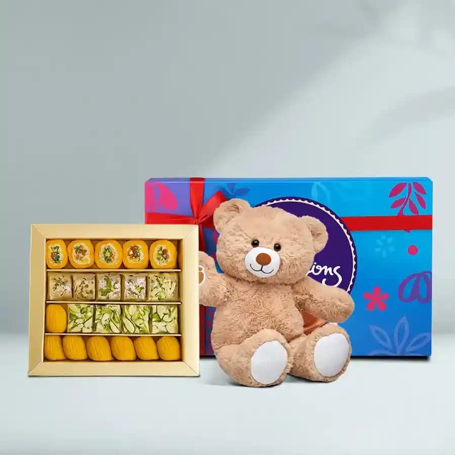 Golden Star Mix Mithai from Bikanerwala with Teddy N Cadbury Celebration