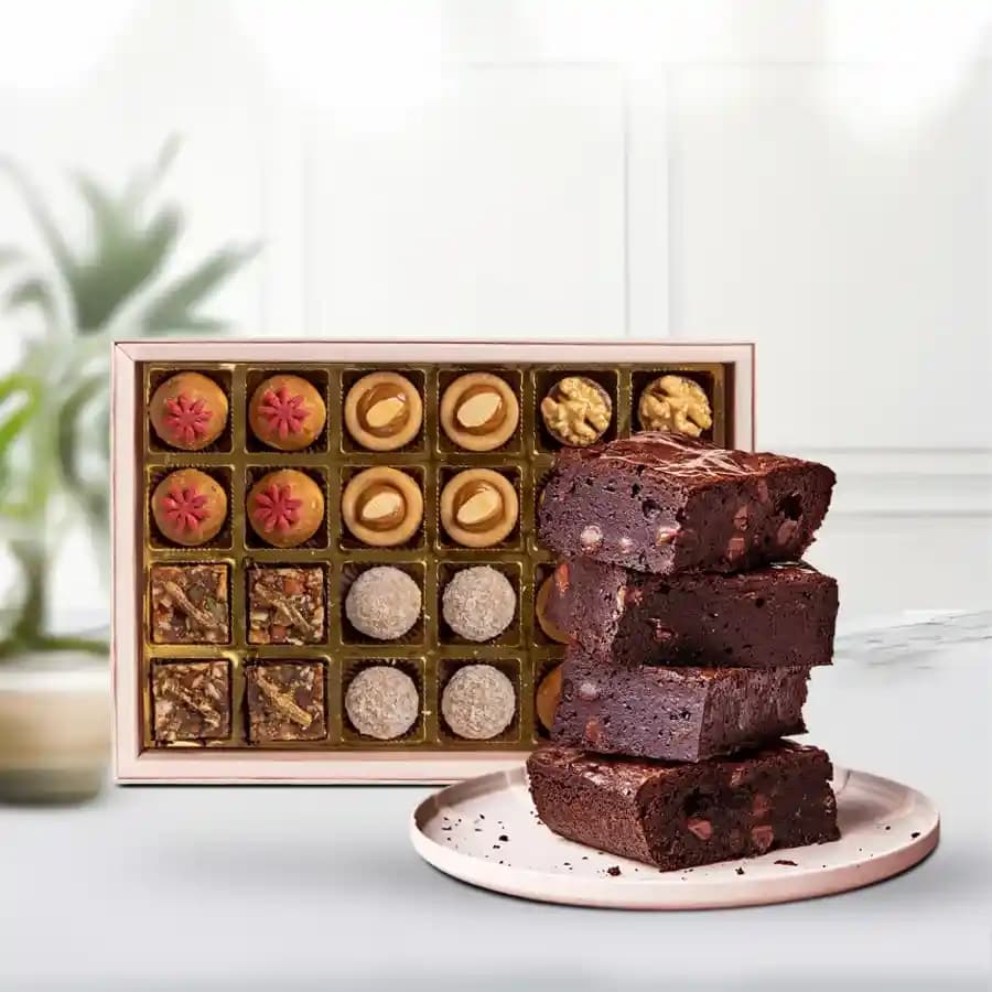 Golden Star Mix Mithai from Bikanerwala with Brownies