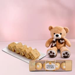 Bikanervala Mewa Bite Orange with Teddy N Ferrero Rocher Chocolate 1