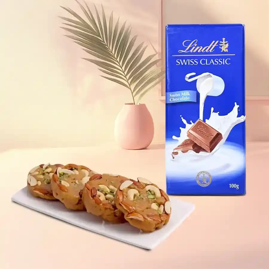 Bikanervala Halwa Sohan with Lindt Excellence Chocolate Bar