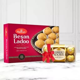 Divine Besan Ladoo with Ferrero Rocher 1