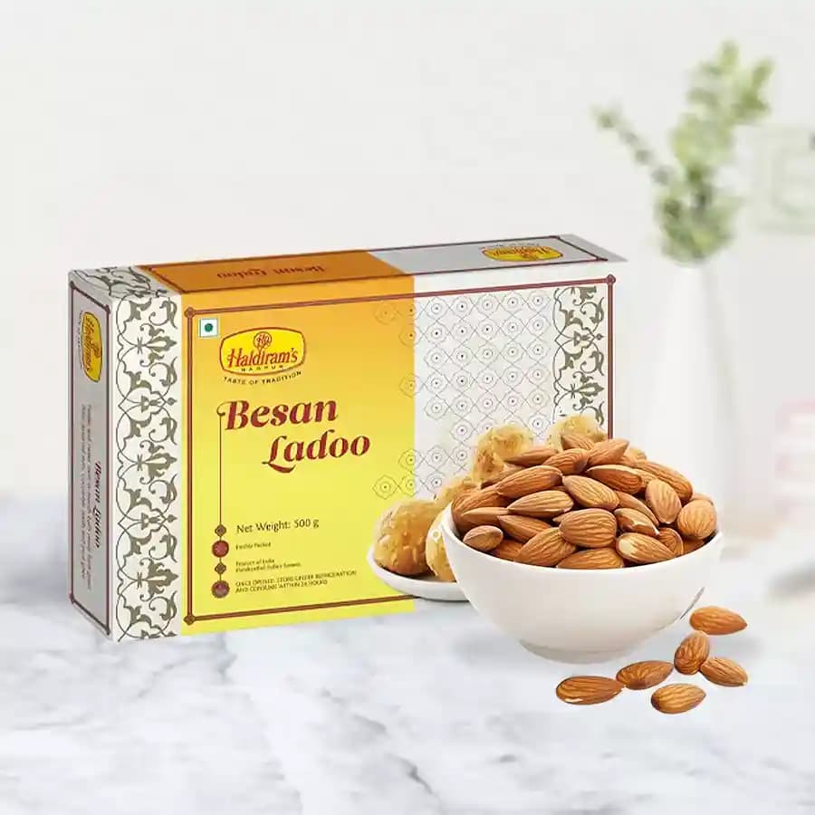 Besan Ladoo with Crunchy Almonds