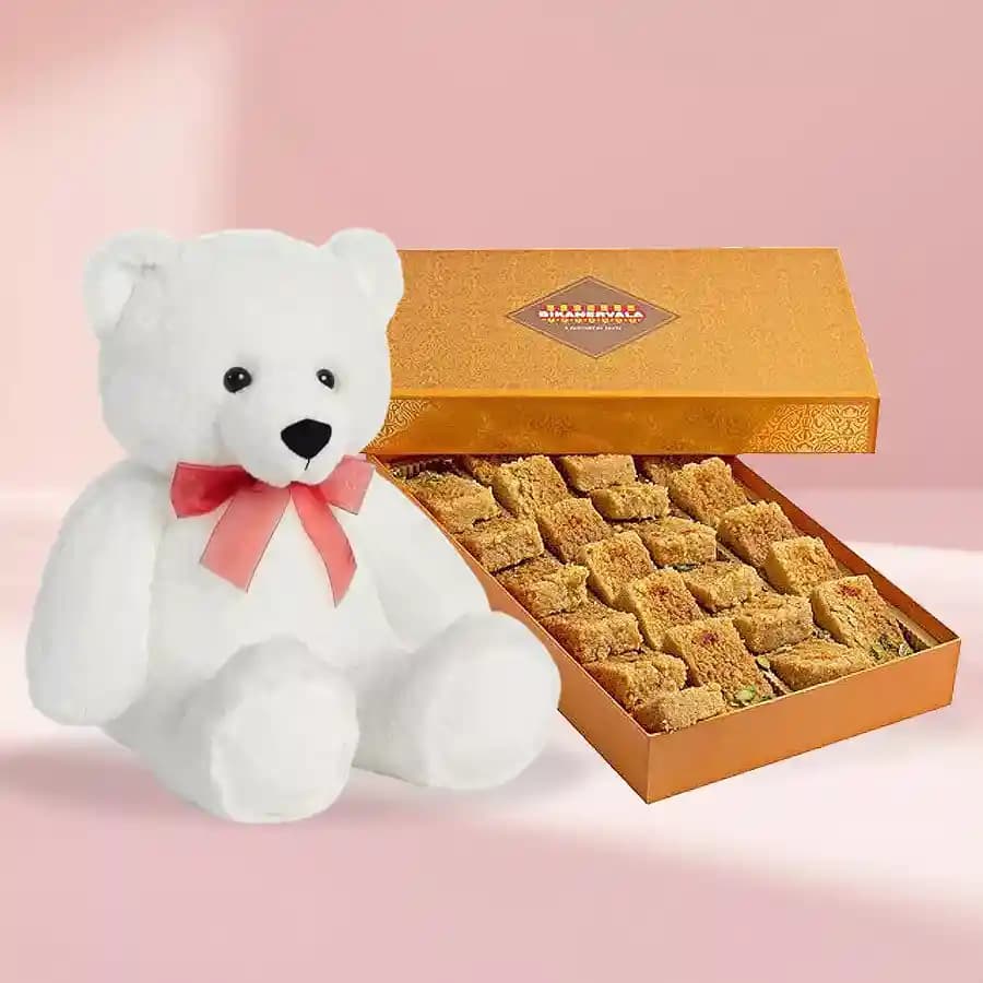 Bikanervala Halwa Sohan with Teddy N Ferrero Rocher