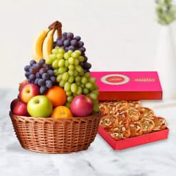 Bikanervala Halwa Sohan with Fresh Fruit Basket 1