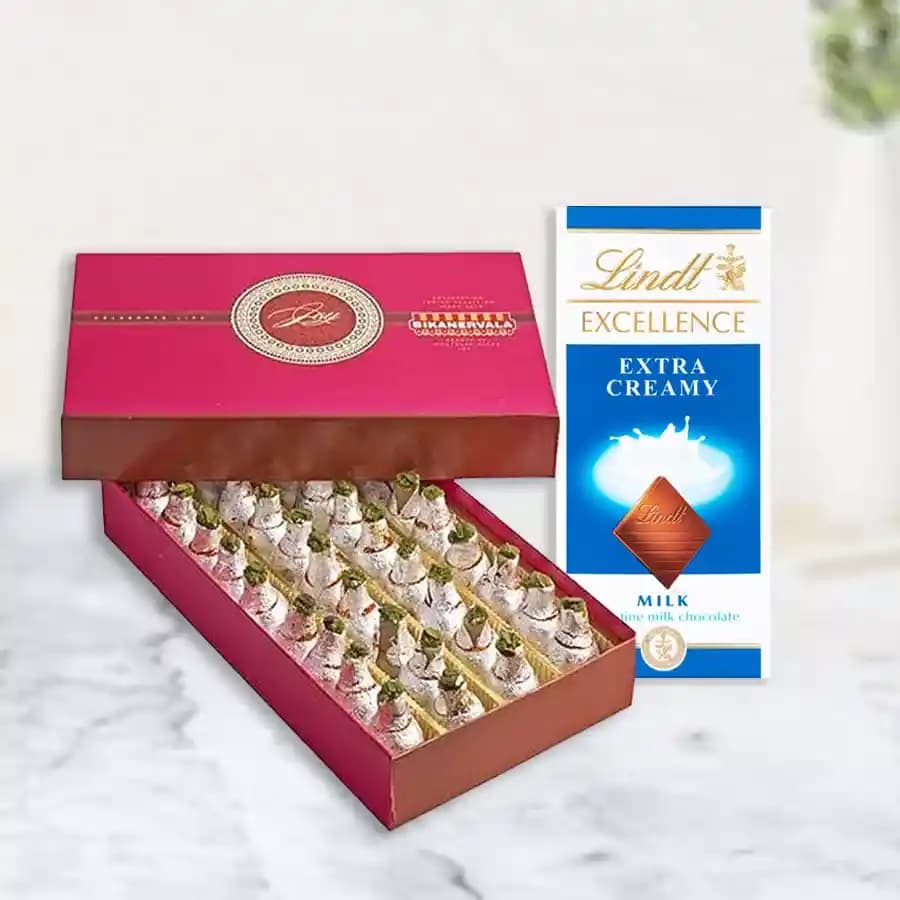 Bikanervala Kaju Kalash with Lindt Excellence Chocolate Bar