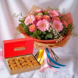 Bikanervala Pinni Special with Seasonal Flower Bouquet 1