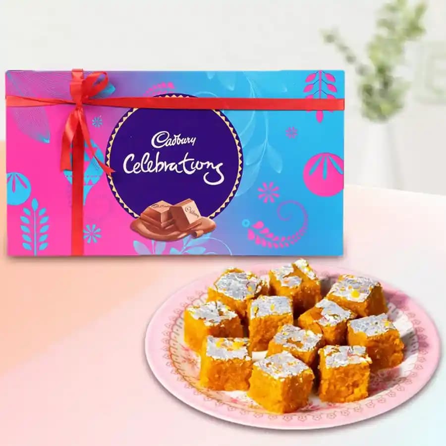 Moong Dal Burfi with Cadbury Celebration