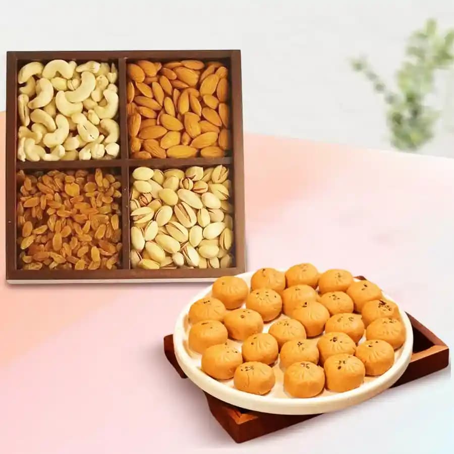 Mathura Peda with Mixed Dry Fruits