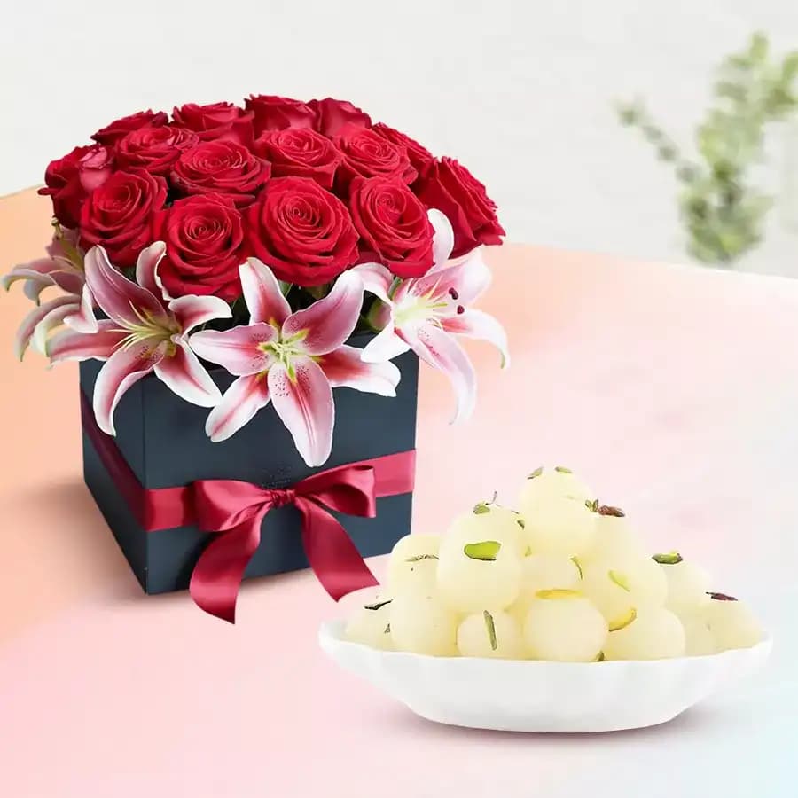 Rashbhari with a Designer Flower Arrangement